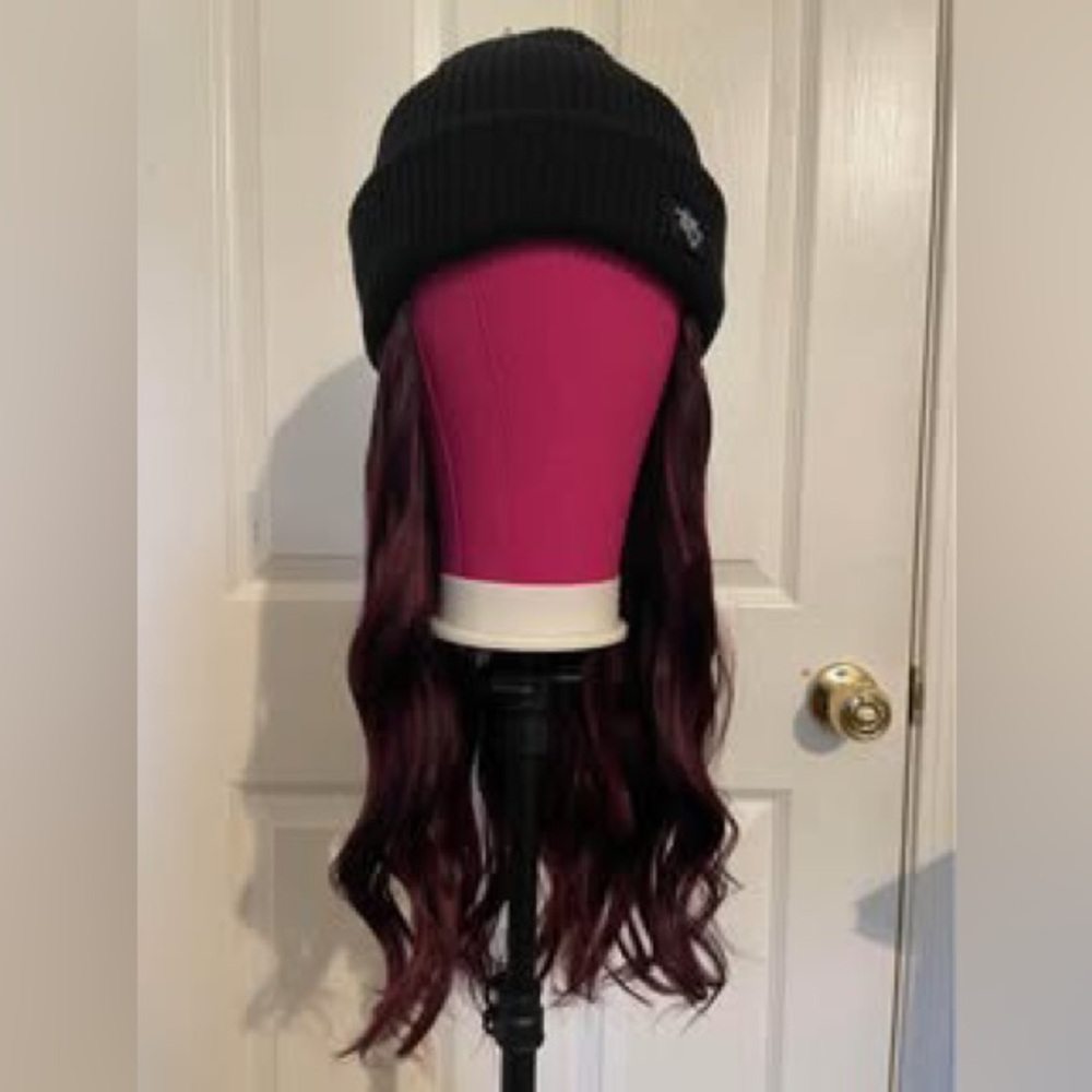 Like New! CSC Beanie Wig - Burgundy Wavy
